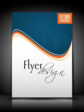 Professional business flyer, corporate brochure or cover design template clipart