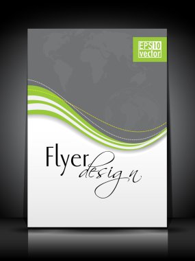 Professional business flyer, corporate brochure or cover design template clipart