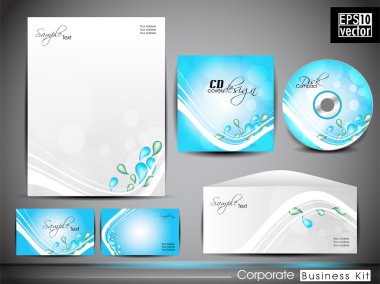 Professional corporate identity kit or business kit with artistic clipart