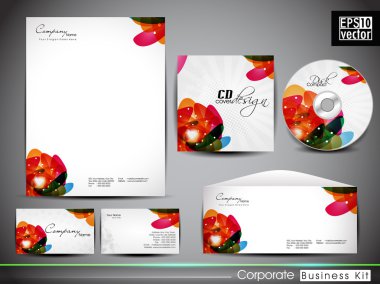 Professional corporate identity kit or business kit with artisti clipart