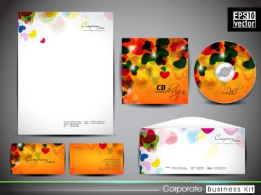 Professional corporate identity kit or business kit with artisti clipart