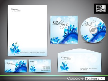 Professional corporate identity kit or business kit with artisti clipart