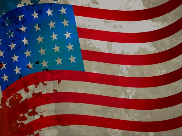 Bandera americana con patrón gruñón para día independiente . — Vector de stock