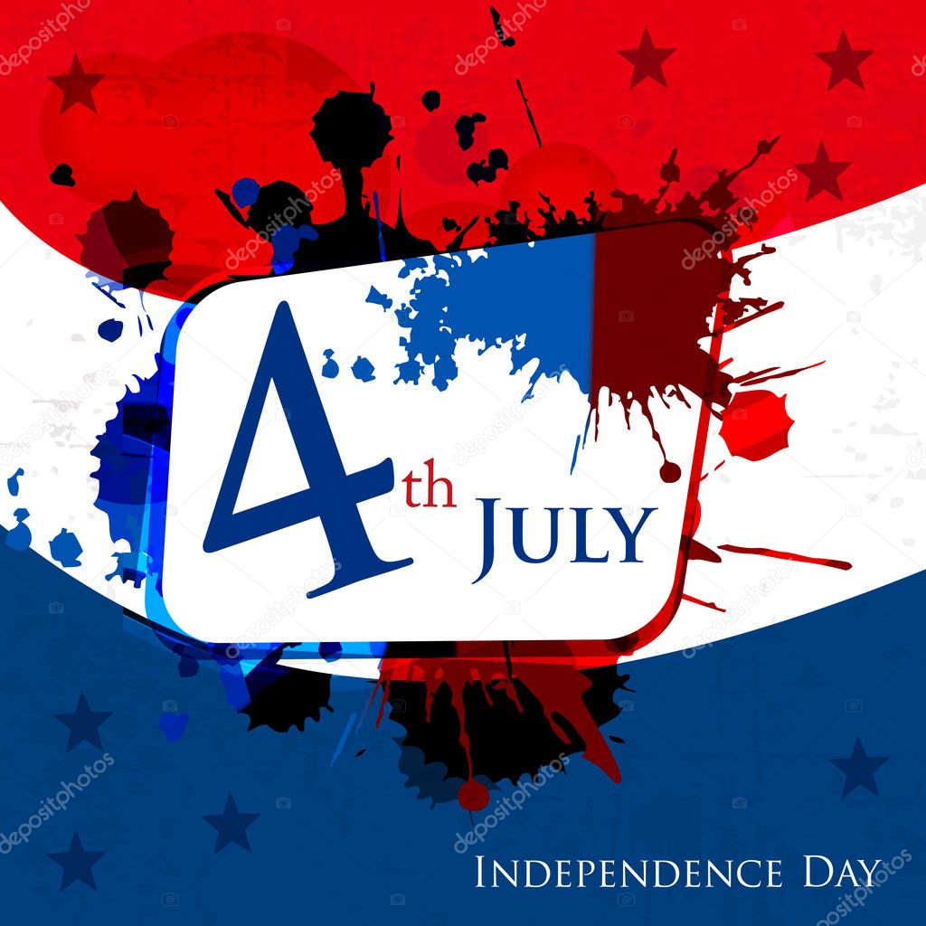 Happy Independence Day 4th of July abstract background and sticker cards in vector format, EPS 10