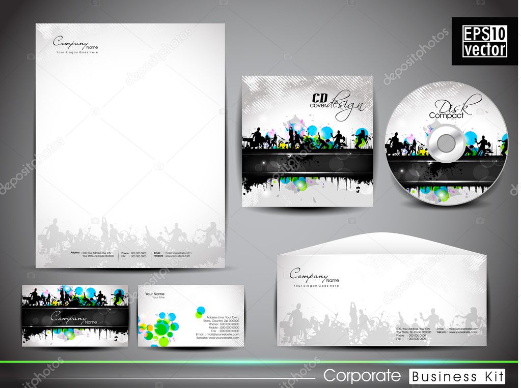 Professional corporate identity kit or business kit with artisti