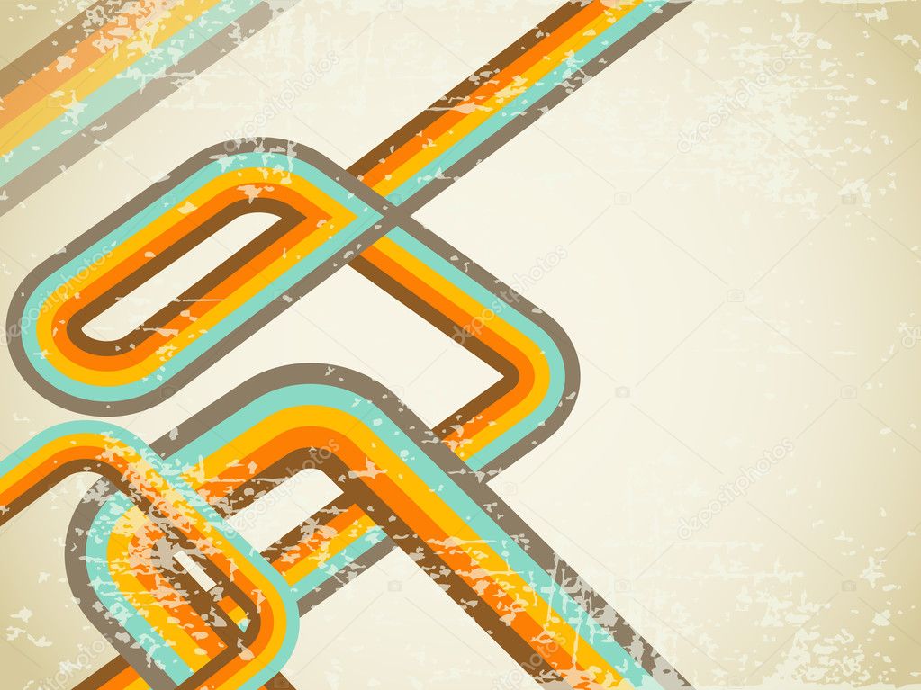 Creative and colorful lines on retro background. EPS 10. Vector illustration.