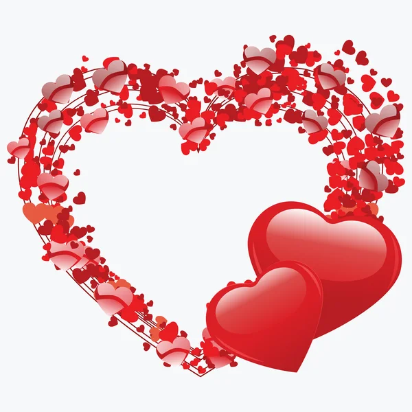 Kalp şekli konsept tasarımı izole bavkground Sevgililer günü için üzerinde — Stok Vektör