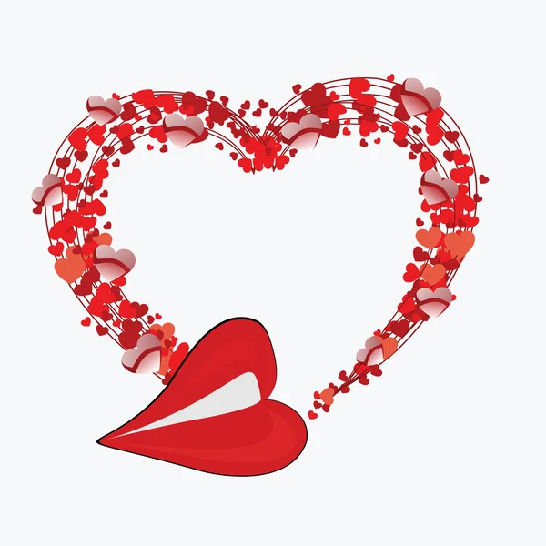 Sevgililer günü için yalıtılmış zemin üzerine kalp şekli konsept tasarımı — Stok Vektör