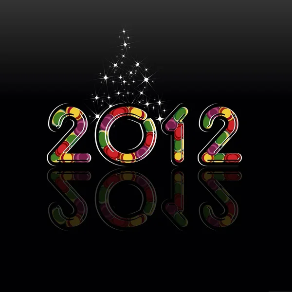 Abstraktes, glänzendes 2012 für ein frohes neues Jahr & andere Anlässe. — Stockvektor