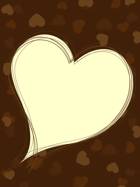 Streszczenie, karty z pozdrowieniami z kopia miejsce w kształcie serca na brązowy — Wektor stockowy