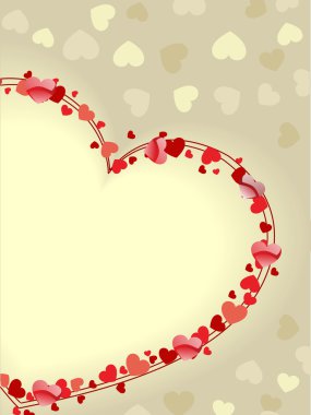 Beautiful greeting card with copy space in heart shape. Vector I clipart