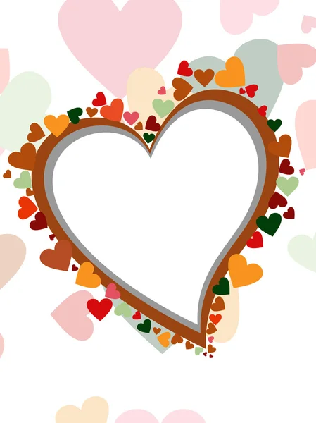 Ευχετήρια κάρτα με σχήμα καρδιάς πολύχρωμο και χώρο για το κείμενό σας. — Διανυσματικό Αρχείο