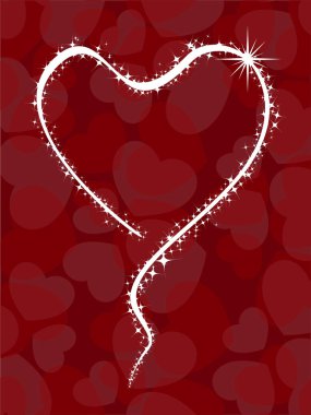 Beautiful greeting card with starts in hearts shape. Vector illu clipart