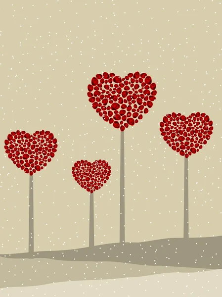 Arbres de Saint Valentin en forme de coeur. Illustration vectorielle . — Image vectorielle