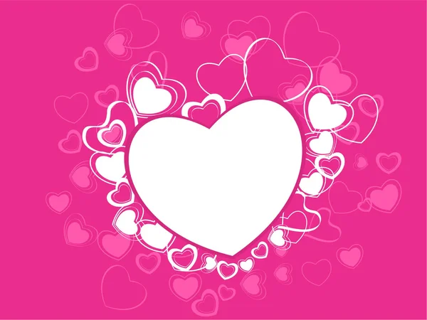 Krásný Valentýn karta s srdce na růžovém pozadí. — Stockový vektor