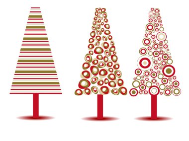 Set of luxury Christmas trees on isolated background. Vector ill clipart