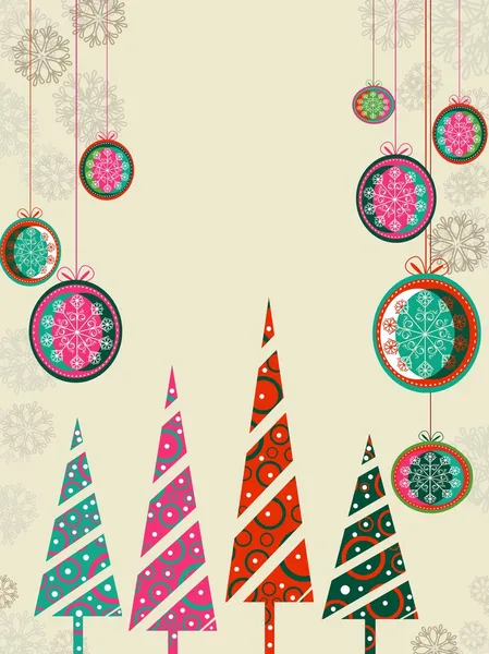 复古花艺圣诞及新年卡与你的 tex 的地方 — 图库矢量图片