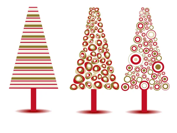 Reihe von Luxus-Weihnachtsbäumen auf isoliertem Hintergrund. Vektorkrank — Stockvektor