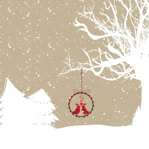 Аннотация зимнего фона сцены на Рождество. Векторная иллюзия — стоковый вектор
