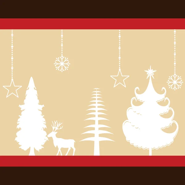 Resumen, tarjeta de felicitación con patrón de costuras para Navidad. Vect. — Archivo Imágenes Vectoriales