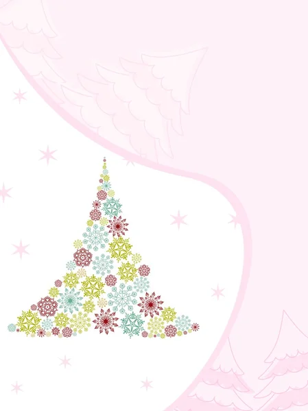 Schöner Weihnachtsbaum mit farbenfrohen abstrakten gemacht. Vektorkrank — Stockvektor