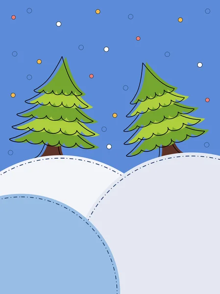 Árvore de Natal funky e espaço policial para o seu text.vector illustra —  Vetores de Stock