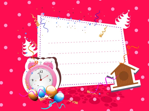 濃いピンクの背景の美しいクリスマス カード. — ストックベクタ