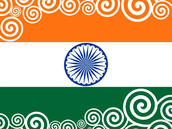 Векторная иллюстрация украшенного Индийского флага ко Дню Республики. — стоковый вектор