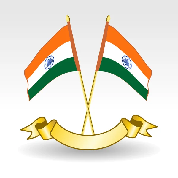 Vektorillustration der indischen Flaggen auf weißem Hintergrund. — Stockvektor