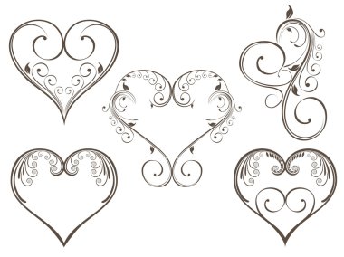 Vector illustration of vintage design heart shape for Valentine clipart
