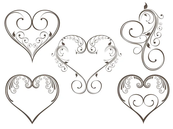 Sevgililer günü için vintage design kalp şekli vektör çizim — Stok Vektör