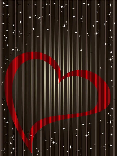 Krásného Valentýna kartu na lesklé hnědé pozadí s červenou, on — Stockový vektor