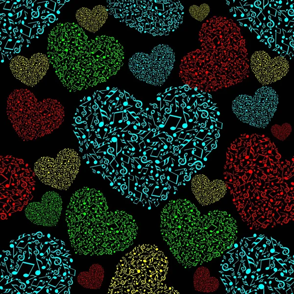 Векторная иллюстрация красочной музыкальной формы сердца Валентина — стоковый вектор
