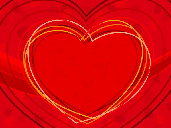 Illustration vectorielle de formes de coeur réalisées avec des lignes colorées sur — Image vectorielle