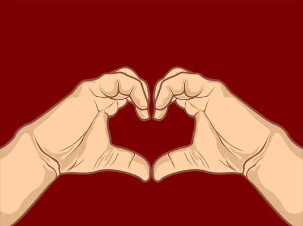 Heart shape design made with hand drawing on maroon background. Vector Graphics