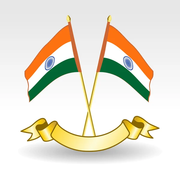 Vektorové ilustrace ze dvou Indů vlajky na isolted bakground. — Stockový vektor
