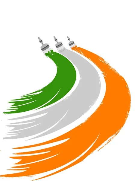 Ένα χαιρετισμό κλήρωση με ινδική σημαία χρώματα από τα χρώματα βαφής σε isola — Διανυσματικό Αρχείο
