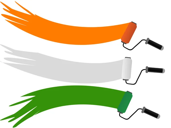 Ένα διάνυσμα απεικόνιση των τριών rolar έχοντας ινδική εθνική σημαία — Διανυσματικό Αρχείο