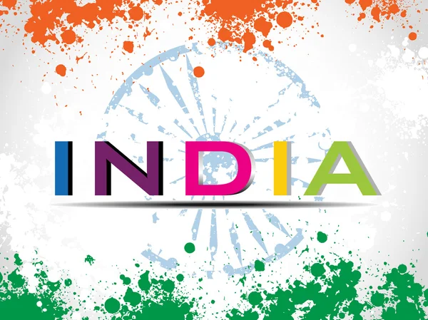 Ilustración vectorial de texto colorido India sobre fondo grunge . — Vector de stock