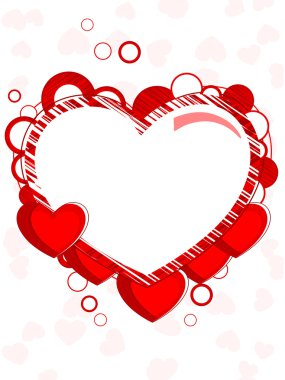 Abstract heart shape frame for valentines day and other occasion clipart