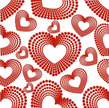 vector illustration with seamless pattern of heart shape on whit clipart