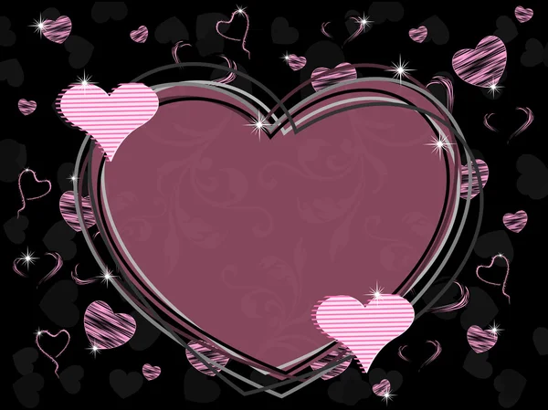 Векторная иллюстрация рамы в форме сердца с бесшовным цветочным оформлением — стоковый вектор