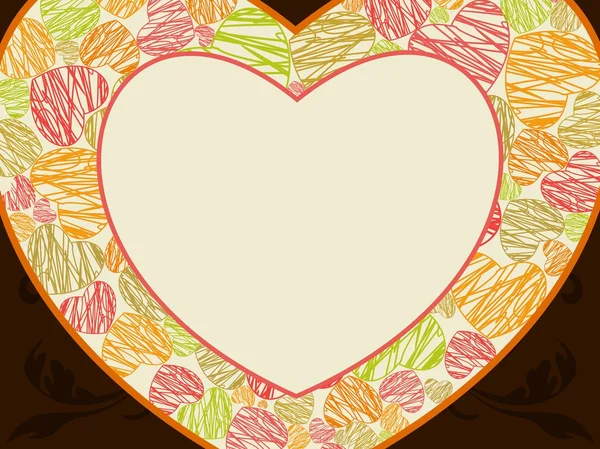 Absztrakt szív alakú keret a Valentin-nap, és más alkalommal — Stock Vector