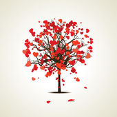 Vector illustration of a love tree on isolated background.
