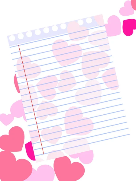 Sjabloon van een enquête op roze hart vorm achtergrond met bla — Stockvector