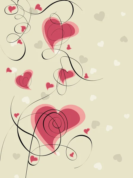 Ilustração vetorial de formas de coração na cor rosa em ba sem costura —  Vetores de Stock
