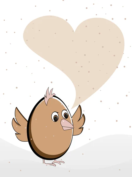 Illustration vectorielle d'une carte de vœux soulevant un oiseau avec copie — Image vectorielle