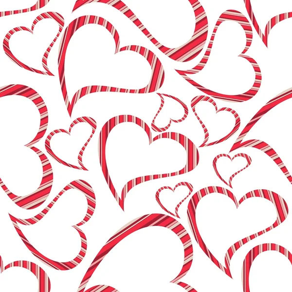 Vektor illustration av hjärtat former på sömlösa vit bakgrund — Stock vektor