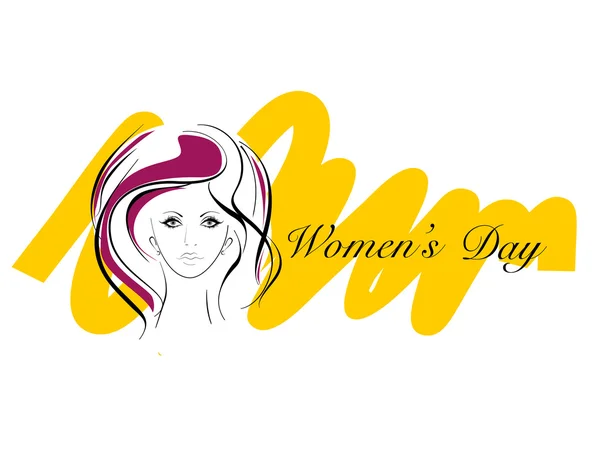 Ilustración vectorial de la tarjeta de felicitación para el Día de la Mujer . — Vector de stock