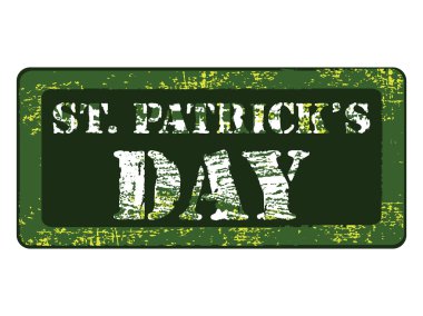 St patrick's day için arka plan ile benzersiz lastik damga. vecto